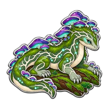 Sporewyrm, a Rare Dragon creature pin